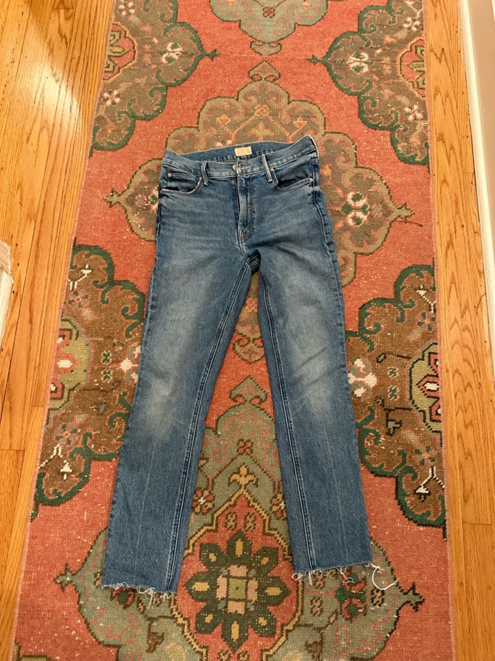Women's Mid Wash Blue Straight Leg Jeans